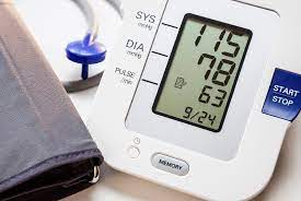 A reader showing blood pressure
